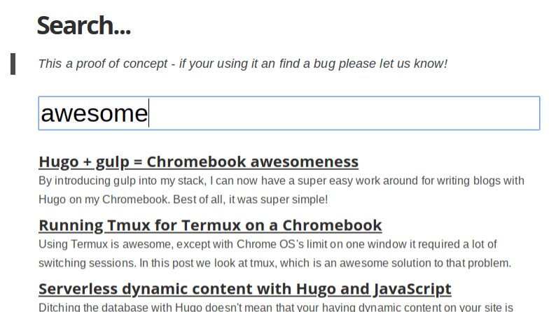 Cover image for Adding search to Hugo with elasticlunr